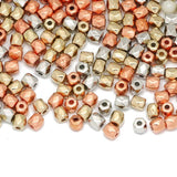 300Pcs 4x4mm Metal Faceted CCB Acrylic Beads Jewelry Making DIY