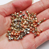 300Pcs 4x4mm Metal Faceted CCB Acrylic Beads Jewelry Making DIY