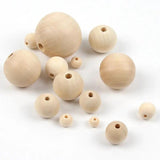 Natural Wooden Beads 4-50mm Wood Loose Spacer Beads For Jewelry Making DIY