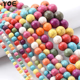 Multicolor Turquoises Stone Beads Loose Spacer Round Beads For DIY Gift