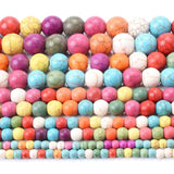 Multicolor Turquoises Stone Beads Loose Spacer Round Beads For DIY Gift
