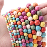Multicolor Turquoises Stone Beads Loose Spacer Round Beads For DIY Gift