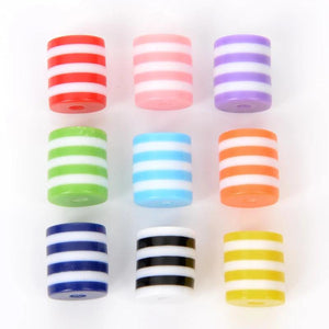 50Pcs/Lot Resin Stripe Spacer Beads for DIY Jewelry Making