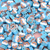 Rainbow Cloud Flower Polymer Clay Beads for Jewelry Making