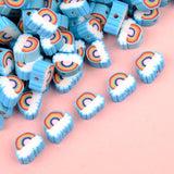 Rainbow Cloud Flower Polymer Clay Beads for Jewelry Making