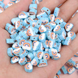 Rainbow Cloud Flower Polymer Clay Beads for Jewelry Making