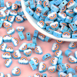 Rainbow Cloud Flower Polymer Clay Beads for Jewelry Making