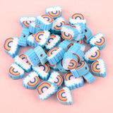 Rainbow Cloud Flower Polymer Clay Beads for Jewelry Making
