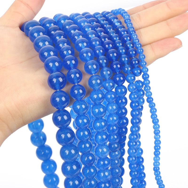 Chalcedony Charm Round Beads for Jewelry Making 4-12MM