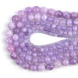 Angelite Stone Light Purple Round Beads 15'' Strand