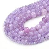 Angelite Stone Light Purple Round Beads 15'' Strand