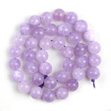 Angelite Stone Light Purple Round Beads 15'' Strand