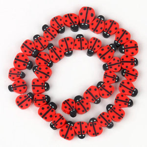 40 pcs 11*8mm Ladybug Polymer Clay Spacer Beads Jewelry Making DIY Bracelet