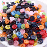 100-300Pcs 11mm Resin Buttons 4-Hole Sewing Scrapbooking Decorative