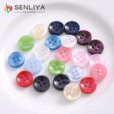 100-300Pcs 11mm Resin Buttons 4-Hole Sewing Scrapbooking Decorative