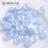 100-300Pcs 11mm Resin Buttons 4-Hole Sewing Scrapbooking Decorative