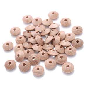 50pcs 12/14mm Natural Wood Bead Beech Wooden Abacus Beads