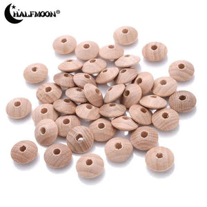 50pcs 12/14mm Natural Wood Bead Beech Wooden Abacus Beads