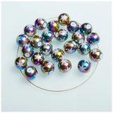 10mm Christmas Snow Pattern Glass Beads for Decor
