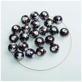 10mm Christmas Snow Pattern Glass Beads for Decor