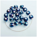 10mm Christmas Snow Pattern Glass Beads for Decor