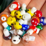 Multicolor Mushroom Glass Beads for DIY Jewelry Making