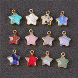 Star Agate Pentacle Gem Pendant for DIY Jewelry 14mm*12mm