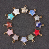 Star Agate Pentacle Gem Pendant for DIY Jewelry 14mm*12mm