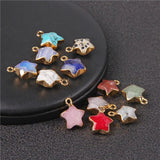 Star Agate Pentacle Gem Pendant for DIY Jewelry 14mm*12mm