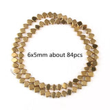 Gold-Plated Hematite Beads Natural Stone Spacer Loose Beads