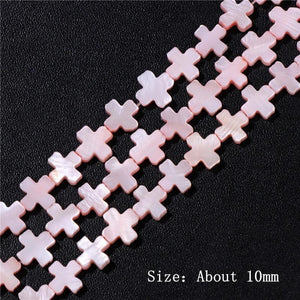 Natural Dyed Cross Shell Beads Mother of Pearl Shell Bead for DIY Jewelry