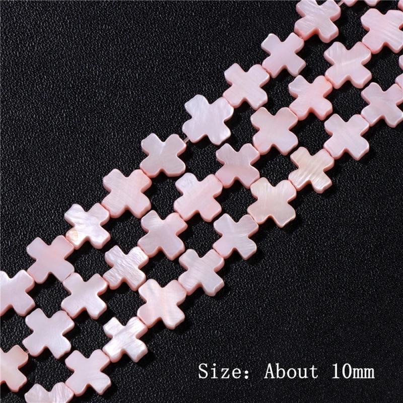 Natural Dyed Cross Shell Beads Mother of Pearl Shell Bead for DIY Jewelry