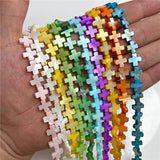 Natural Dyed Cross Shell Beads Mother of Pearl Shell Bead for DIY Jewelry
