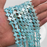 Natural Dyed Cross Shell Beads Mother of Pearl Shell Bead for DIY Jewelry