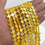 Natural Dyed Cross Shell Beads Mother of Pearl Shell Bead for DIY Jewelry