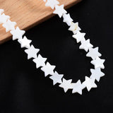 6mm Natural Mother of Pearl Shell Five-Pointed Star Pentagram Beads