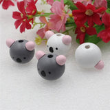 Wooden Koala Head Beads for Baby DIY Pacifier Holder Clip Necklace 10pcs