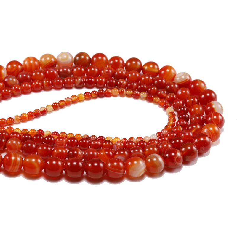 Red Carnelian Banded Agat Stone Charm Beads for Jewelry