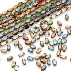 50Pcs/Lot 4X6mm Glass Oval Beads Faceted Loose Beaded for Jewelry Making