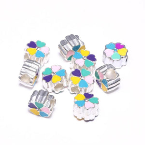 10pcs Large European Beads Flower Butterfly Spacer Beads