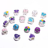 10pcs Large European Beads Flower Butterfly Spacer Beads