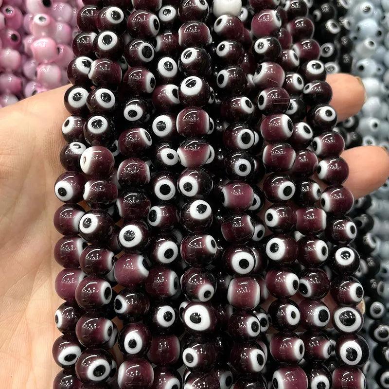 Devil Eye Crystal Beads Round Stone Beads DIY Bracelet 4/6/8/10mm