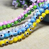 Devil Eye Crystal Beads Round Stone Beads DIY Bracelet 4/6/8/10mm