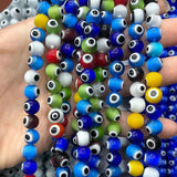 Devil Eye Crystal Beads Round Stone Beads DIY Bracelet 4/6/8/10mm