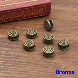 50pcs Tibetan Silver Bronze Flat Round Slider DIY Making Accessories 9x9x5mm