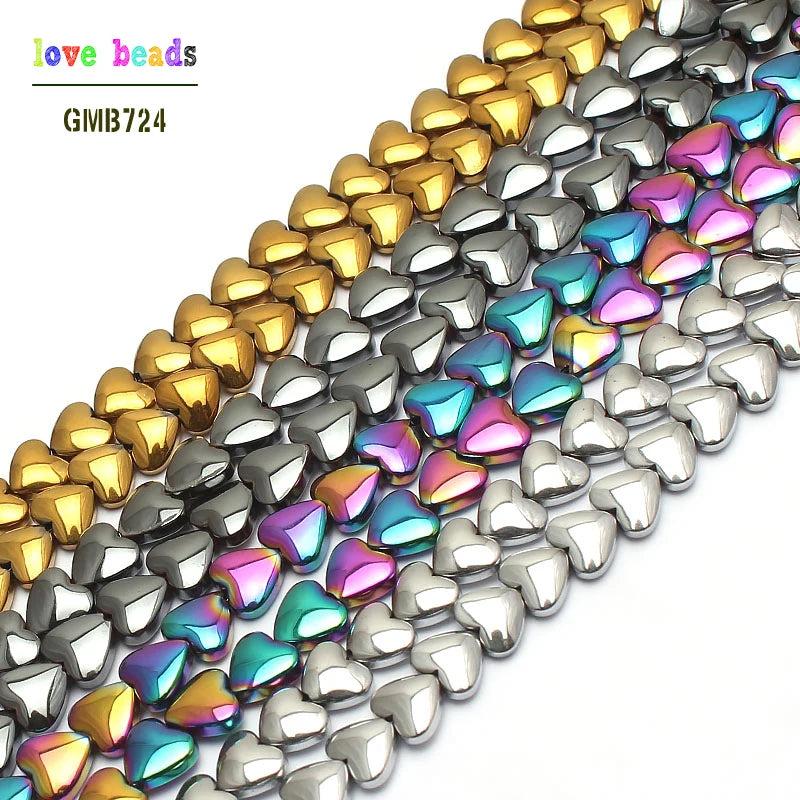 Hematite Stone Beads 6*5mm Heart Spacer 78pcs