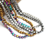Hematite Stone Beads 6*5mm Heart Spacer 78pcs