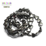 Hematite Stone Beads 6*5mm Heart Spacer 78pcs