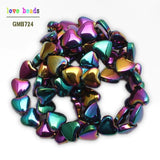Hematite Stone Beads 6*5mm Heart Spacer 78pcs