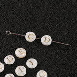 3pcs Natural A-Z Shell Beads Round Flat Alphabet Spacer Beads For Jewelry Making